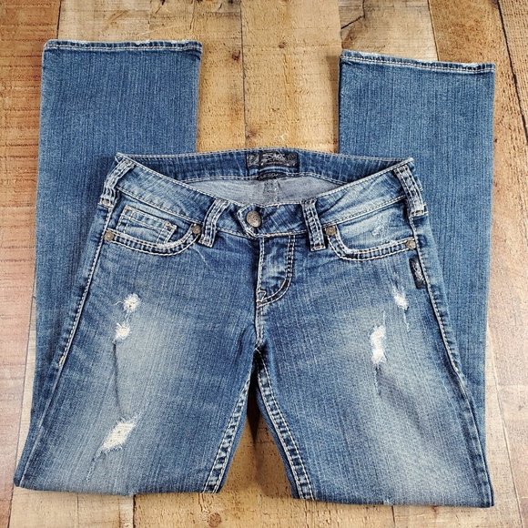 Silver Jeans Denim - Silver Tuesday Womens Jeans Size 27X31 Stretch Bootcut Medium Wash Low Rise GUC